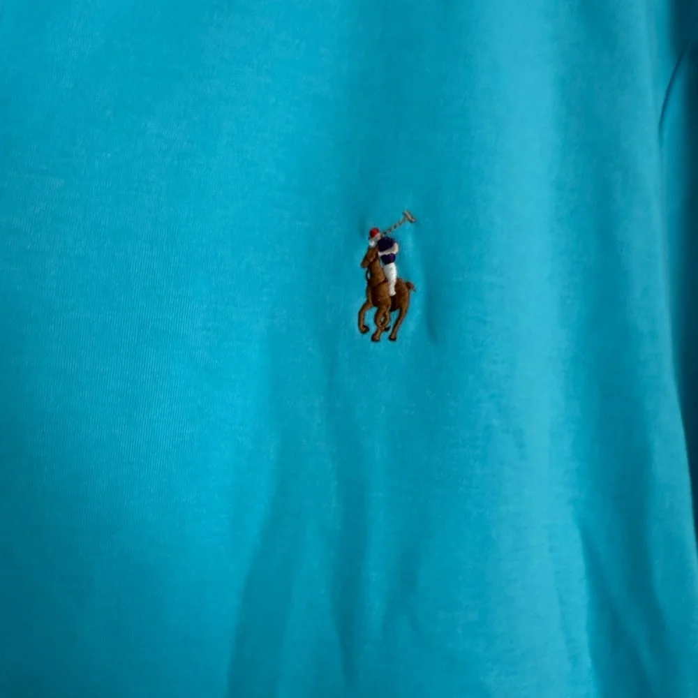 POLO Ralph Lauren Turquoise Polo Shirt Size Large Pima Cotton